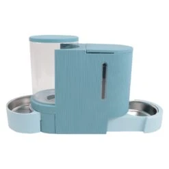 TIAKI Light Blue Food And Water Dispenser Up To 1.3kg Dry Food & 3L Water -Zoo Plus 302396 tiaki futter sserspender hellblau hs 03 8 1