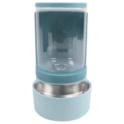 TIAKI Light Blue Food And Water Dispenser Up To 1.3kg Dry Food & 3L Water -Zoo Plus 302396 tiaki futter sserspender hellblau hs 06 9 1