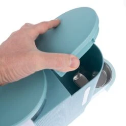 TIAKI Light Blue Food And Water Dispenser Up To 1.3kg Dry Food & 3L Water -Zoo Plus 302396 tiaki wasser und futterspender fg 6116 2 1