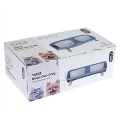 TIAKI Ceramic Bowl Duo 2 X 450 Ml, Diameter 12.5 Cm -Zoo Plus 302496 tiaki napf duo grau fg 6139 1