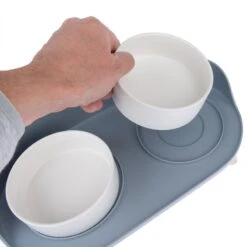 TIAKI Ceramic Bowl Duo 2 X 450 Ml, Diameter 12.5 Cm -Zoo Plus 302496 tiaki napf duo grau fg 6150 2