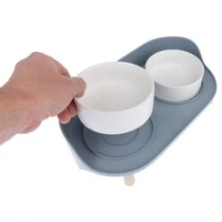 TIAKI Ceramic Bowl Duo 2 X 450 Ml, Diameter 12.5 Cm -Zoo Plus 302496 tiaki napf duo grau fg 6151 9