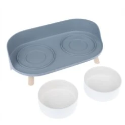 TIAKI Ceramic Bowl Duo 2 X 450 Ml, Diameter 12.5 Cm -Zoo Plus 302496 tiaki napf duo grau fg 6152 3