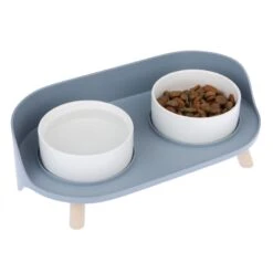 TIAKI Ceramic Bowl Duo 2 X 450 Ml, Diameter 12.5 Cm -Zoo Plus 302496 tiaki napf duo grau fg 6153 8