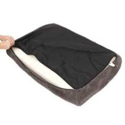 TIAKI Orthopaedic Dog Mattress Outdoor Replacement Cover Plush, Grey -Zoo Plus 319396 ersatzbezug matratze outdoor fg 2371 8