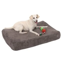 TIAKI Orthopaedic Dog Mattress Outdoor Replacement Cover Plush, Grey -Zoo Plus 319396 ersatzbezug matratze outdoor fg 2387 3