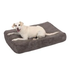 TIAKI Orthopaedic Dog Mattress Outdoor Replacement Cover Plush, Grey -Zoo Plus 319396 ersatzbezug matratze outdoor fg 2394 8