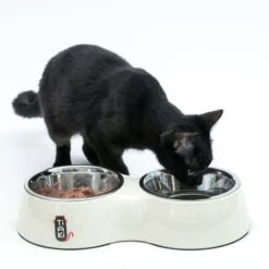 TIAKI Melamine Double Bowl 2 X 800ml, Each Diameter 16cm -Zoo Plus 327706 cat fg 0612 8