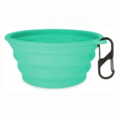 TIAKI Turquoise Silicone Travel Bowl 500ml -Zoo Plus 329010 pla tiaki silicone travel bowl 500 turquoise 01 5