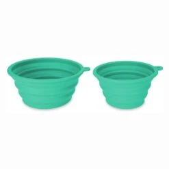 TIAKI Turquoise Silicone Travel Bowl 500ml -Zoo Plus 329010 tiaki silicone travel bowl 500 turquoise 06 5
