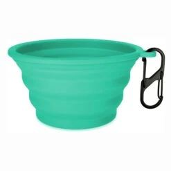 TIAKI Turquoise Silicone Travel Bowl 500ml -Zoo Plus 329497 pla tiaki silikon reisenapf tuerkis 500ml hs 01 4