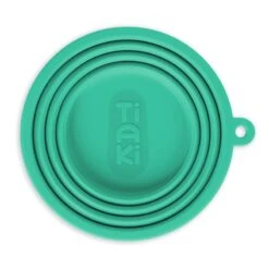 TIAKI Turquoise Silicone Travel Bowl 500ml -Zoo Plus 329497 tiaki silicone travel bowl 500 turquoise 03 2