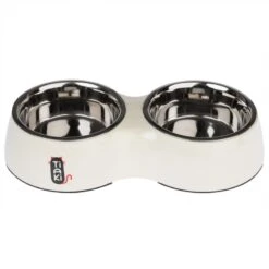 TIAKI Melamine Double Bowl 2 X 800ml, Each Diameter 16cm -Zoo Plus 337706 tiaki melamine double bowl fg 0076 3