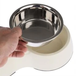 TIAKI Melamine Double Bowl 2 X 800ml, Each Diameter 16cm -Zoo Plus 337706 tiaki melamine double bowl fg 0080 8