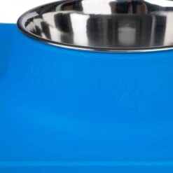 TIAKI Double Bowl With Silicone Mat 2 X 540 Ml, Ø 14 Cm -Zoo Plus 337896 tiaki double bowl with silicone mat fg 0092 0