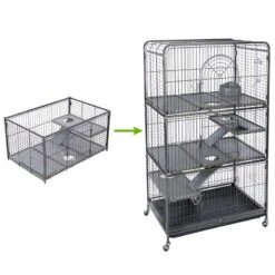 TIAKI Villa Small Pet Cage Add-On Unit: 79 X 52 X 42.5cm (L X W X H) -Zoo Plus 369406 369408 v2 4