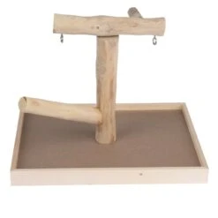 TIAKI Java Wood Parrot Perch 40.5 X 31 X 31cm (L X W X H) -Zoo Plus 378006 tiaki java wooden parrot stand fg 0100 9