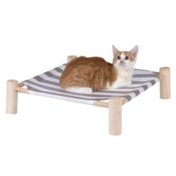 TIAKI Stripes Cat Bed 50 X 50 X 13cm (L X W X H) -Zoo Plus 403597 tiaki stripes cat bed fg 5225 9