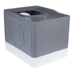 TIAKI Jax Hop-In Cat Litter Tray Dark Grey -Zoo Plus 414996 pla top entry toilet jax fg 6229 6