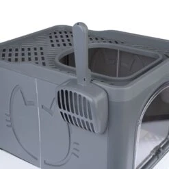 TIAKI Jax Hop-In Cat Litter Tray Dark Grey -Zoo Plus 414996 top entry toilet jax fg 6226 5