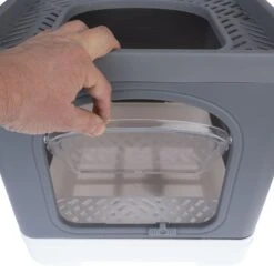 TIAKI Jax Hop-In Cat Litter Tray Dark Grey -Zoo Plus 414996 top entry toilet jax fg 6232 4