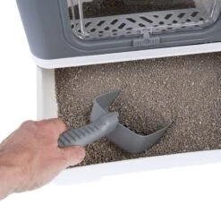 TIAKI Jax Hop-In Cat Litter Tray Dark Grey -Zoo Plus 414996 top entry toilet jax fg 6246 1