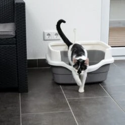 TIAKI Stormy Litter Tray Dark Grey / White -Zoo Plus 415097 tiaki litter box stormy cat fg 3544 0