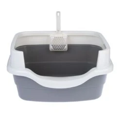 TIAKI Stormy Litter Tray Dark Grey / White -Zoo Plus 415097 tiaki litter box stormy fg 6057 9