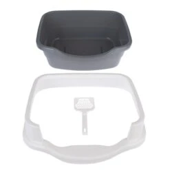 TIAKI Stormy Litter Tray Dark Grey / White -Zoo Plus 415097 tiaki litter box stormy fg 6062 9