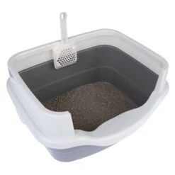 TIAKI Stormy Litter Tray Dark Grey / White -Zoo Plus 415097 tiaki litter box stormy fg 6064 9