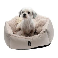 TIAKI Fluffy Bone Cuddle Bed 50 X 40 X 20 Cm (L X W X H) -Zoo Plus 415596 hundebett fluffy bone dog fg 7709 1