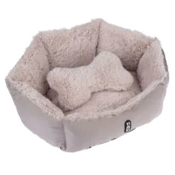 TIAKI Fluffy Bone Cuddle Bed 50 X 40 X 20 Cm (L X W X H) -Zoo Plus 415596 tiaki hundebett fluffy bone fg 6168 1