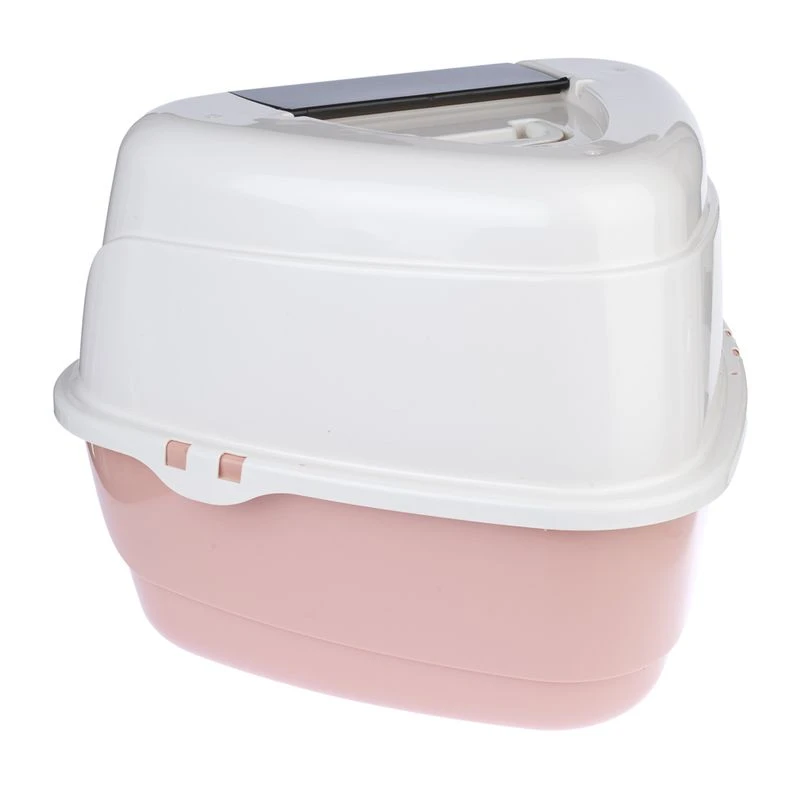 TIAKI Parfait Corner Hooded Litter Tray Cream/ Pink 2 TIAKI Parfait Corner Hooded Litter Tray Cream/ Pink - Image 2