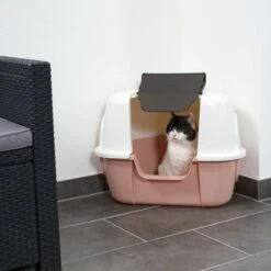 TIAKI Parfait Corner Hooded Litter Tray Cream/ Pink 16 TIAKI Parfait Corner Hooded Litter Tray Cream/ Pink -Zoo Plus 419401 tiaki eckhaubentoilette parfait cat fg 3488 0