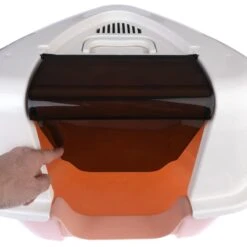 TIAKI Parfait Corner Hooded Litter Tray Cream/ Pink 20 TIAKI Parfait Corner Hooded Litter Tray Cream/ Pink -Zoo Plus 419401 tiaki eckhaubentoilette parfait fg 6192 9