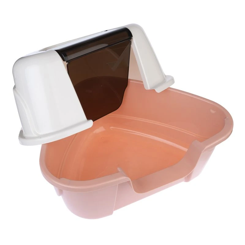 TIAKI Parfait Corner Hooded Litter Tray Cream/ Pink 5 TIAKI Parfait Corner Hooded Litter Tray Cream/ Pink - Image 5