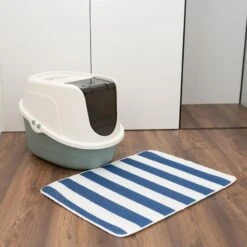TIAKI Teala Covered Litter Box White/teal -Zoo Plus 419403 tiaki haubentoilette teala cat fg 5407 9