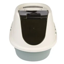 TIAKI Teala Covered Litter Box White/teal -Zoo Plus 419403 tiaki haubentoilette teala fg 9583 9