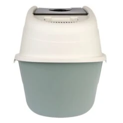 TIAKI Teala Covered Litter Box White/teal -Zoo Plus 419403 tiaki haubentoilette teala fg 9585 7