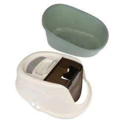 TIAKI Teala Covered Litter Box White/teal -Zoo Plus 419403 tiaki haubentoilette teala fg 9594 6