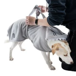 TIAKI Dog Bathrobe - Shark Approx. 25cm Back Length -Zoo Plus 423699 dog bathrobe shark fg 8270 3