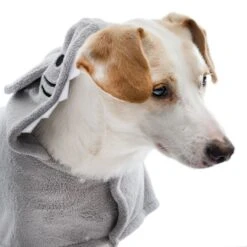 TIAKI Dog Bathrobe - Shark Approx. 25cm Back Length -Zoo Plus 423699 dog bathrobe shark fg 8280 7