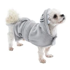 TIAKI Dog Bathrobe - Shark Approx. 40cm Back Length -Zoo Plus 423798 dog bathrobe shark fg 8249 9 2
