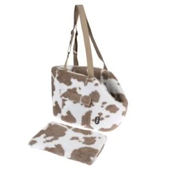 TIAKI Cow Print Shoulder Carrier 41 X 27 X 29cm (L X W X H) -Zoo Plus 423899 shoulder bag cow print fg 7594 7