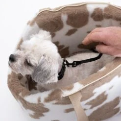 TIAKI Cow Print Shoulder Carrier 41 X 27 X 29cm (L X W X H) -Zoo Plus 423899 shoulder bag cow print fg 7736 3