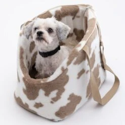 TIAKI Cow Print Shoulder Carrier 41 X 27 X 29cm (L X W X H) -Zoo Plus 423899 shoulder bag cow print fg 7738 8