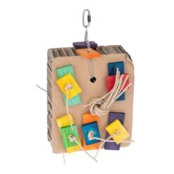 TIAKI Shreddy Cardboard Box Bird Toy 15 X 8 X 23cm (L X W X H) -Zoo Plus 451113 tiaki sfredding toy shreddy carton fg 9327 5