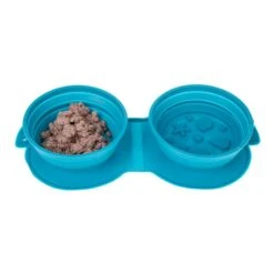 TIAKI Sea Shell Silicone Double Travel Bowl 2 X 600ml -Zoo Plus 455c87 1 0
