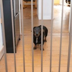 TIAKI Brown Dog Gate With Side Panel 78 X 77 - 103cm (H X W) -Zoo Plus 463505 tiaki brown dog gate fg 0610 3