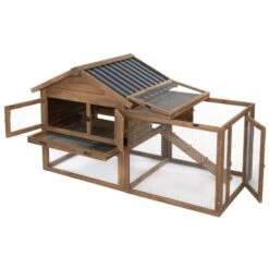 TIAKI Rabbit Hutch Attached Enclosure: 116 X 78 X 89.8 Cm (L X W X H) -Zoo Plus 463567 tiaki rabbit hutch fg 3705 9